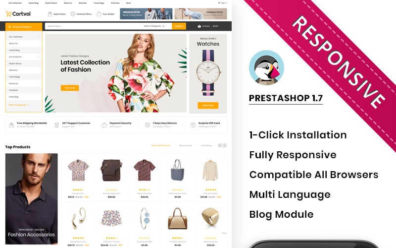 cartvol the mega fashion responsive prestashop theme original