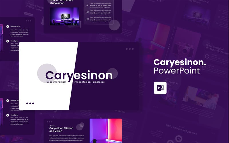 caryesinon glassmorphism powerpoint template original