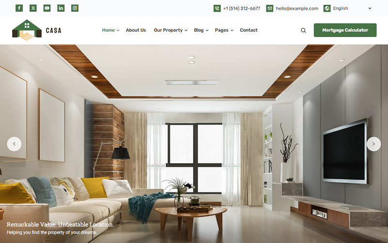 casa real estate and mortgage calculator wordpress theme original