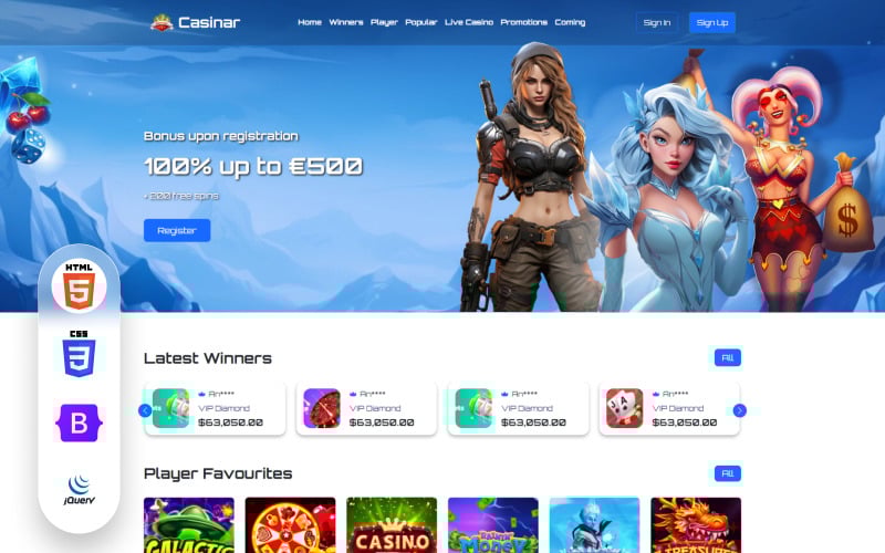 casinar casino amp gambling html landing template original