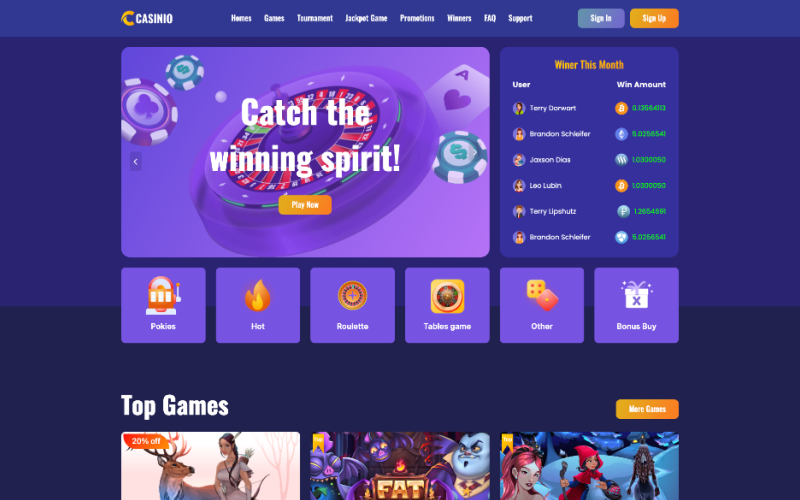 casinio online casino html template original