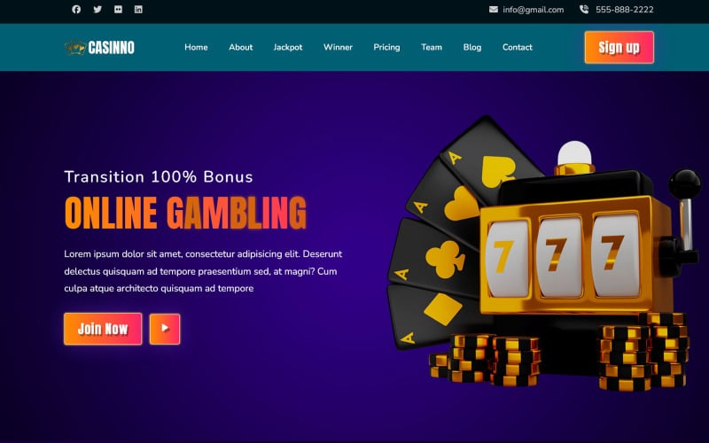 casinno online gambling amp casino html landing page template original