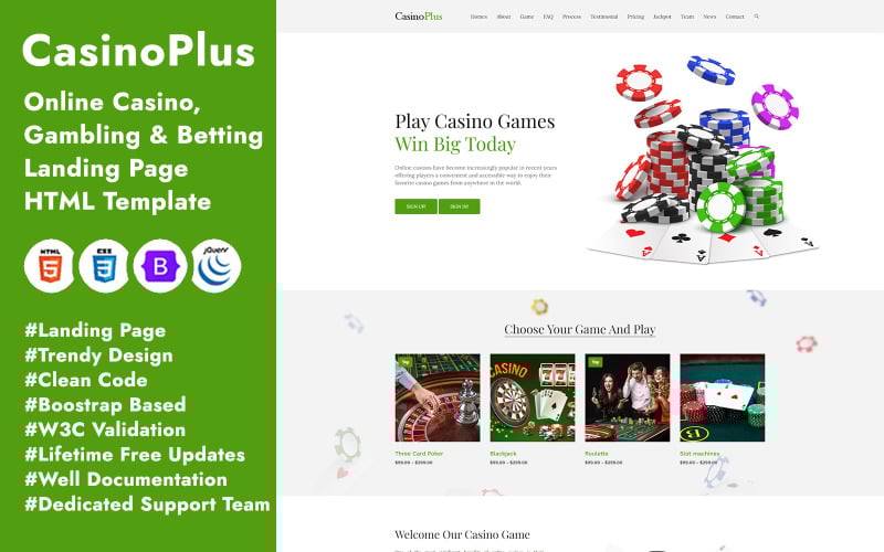 casinoplus online casino gambling amp betting landing page html template original