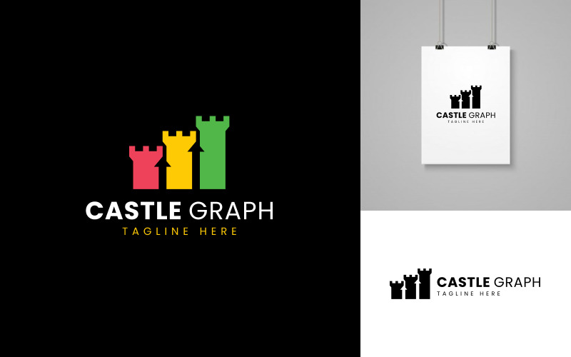castle graph creative and unique log design template original