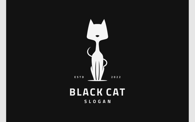 cat flat silhouette mascot logo original