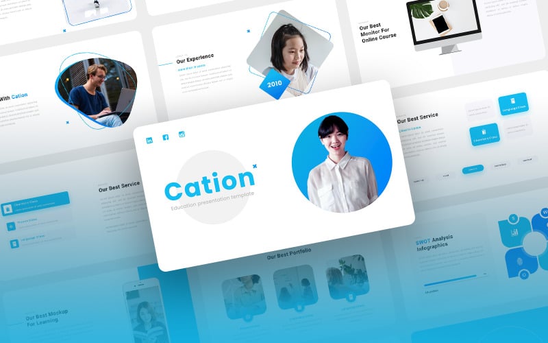 cation education school powerpoint template original