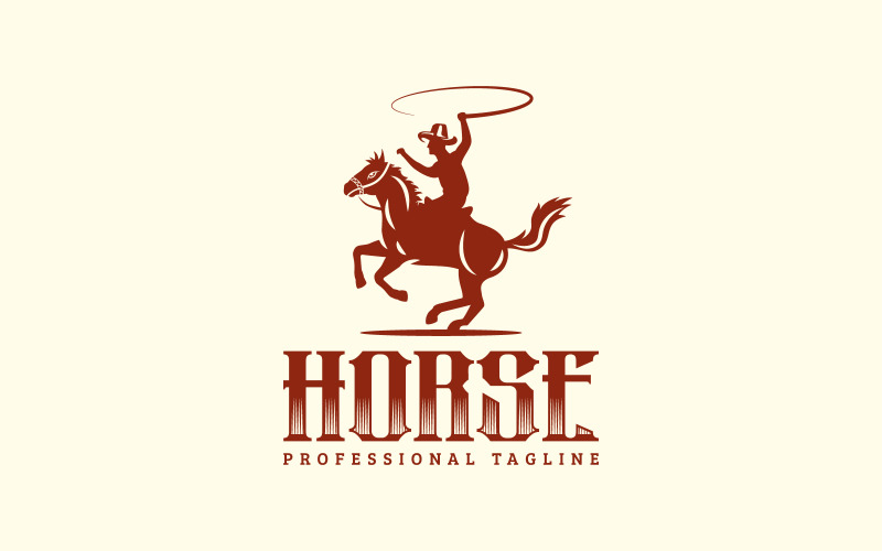 cattle antique vintage elegant horse cowboy logo design original