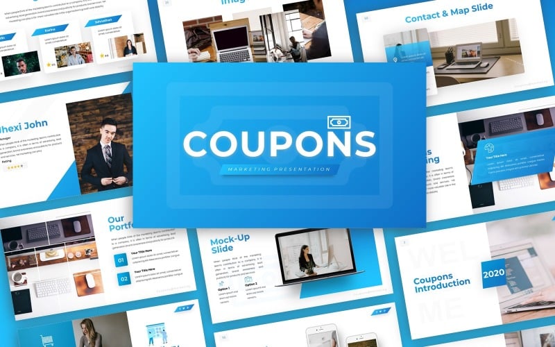 caupons marketing multipurpose powerpoint template original