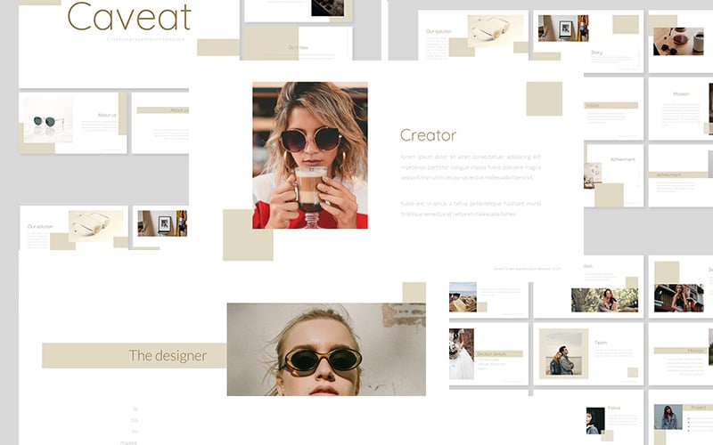 caveat minimal powerpoint template original