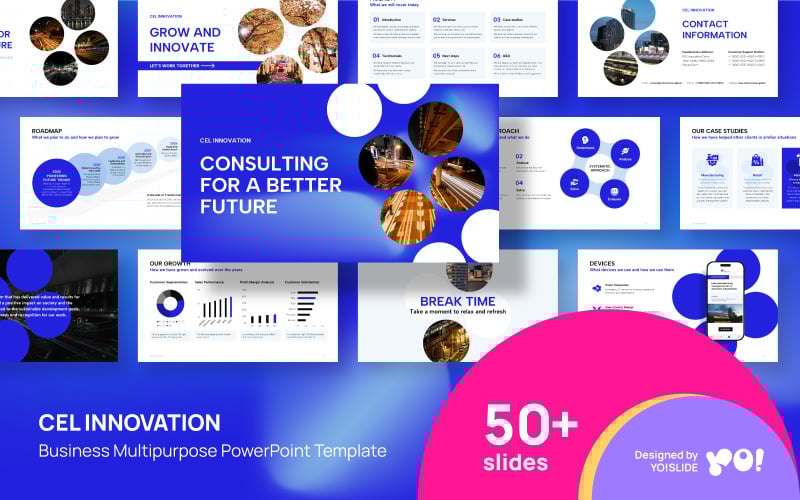 cel innovation business multipurpose powerpoint template original