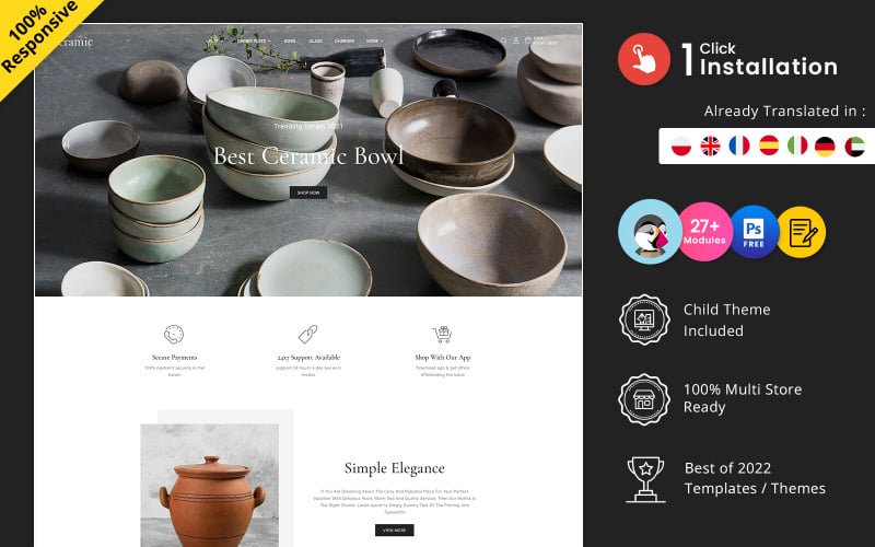 ceramic ceramic pottery and craft multipurpose responsive prestashop theme original