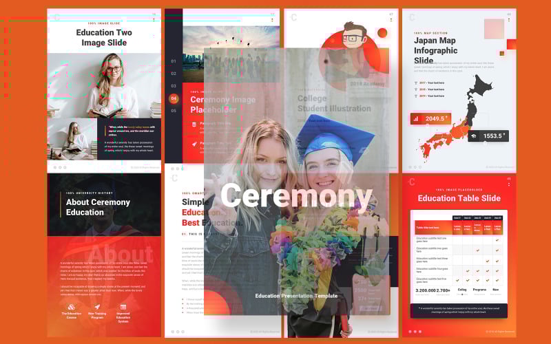 ceremony education potrait a powerpoint template original