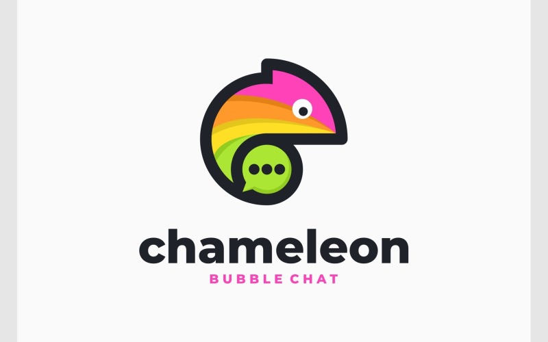 chameleon chat bubble modern logo original