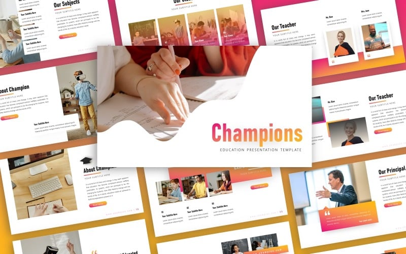 champion education presentation powerpoint template original