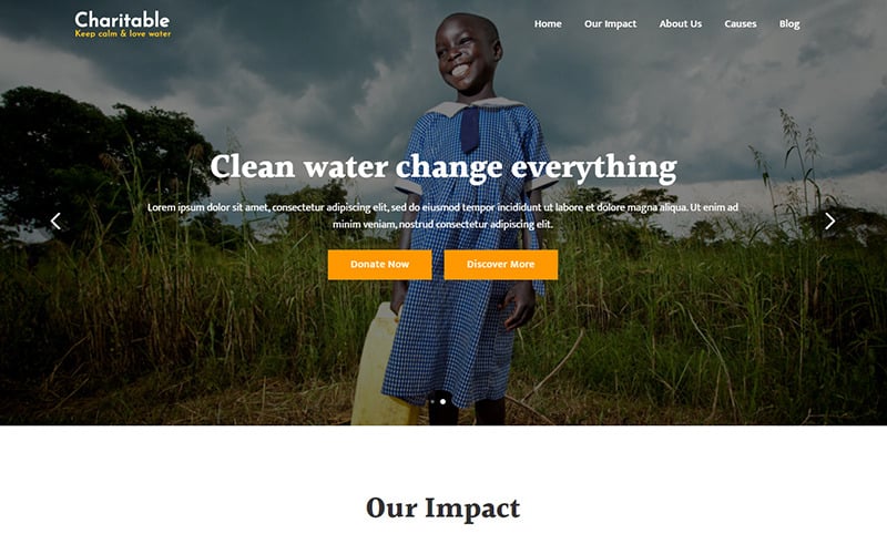 charitable water crisis charity landing page template original
