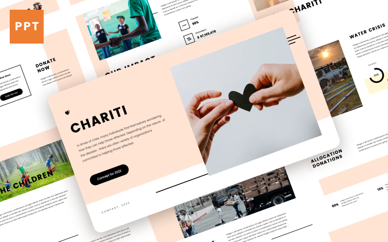 chariti charity powerpoint template original