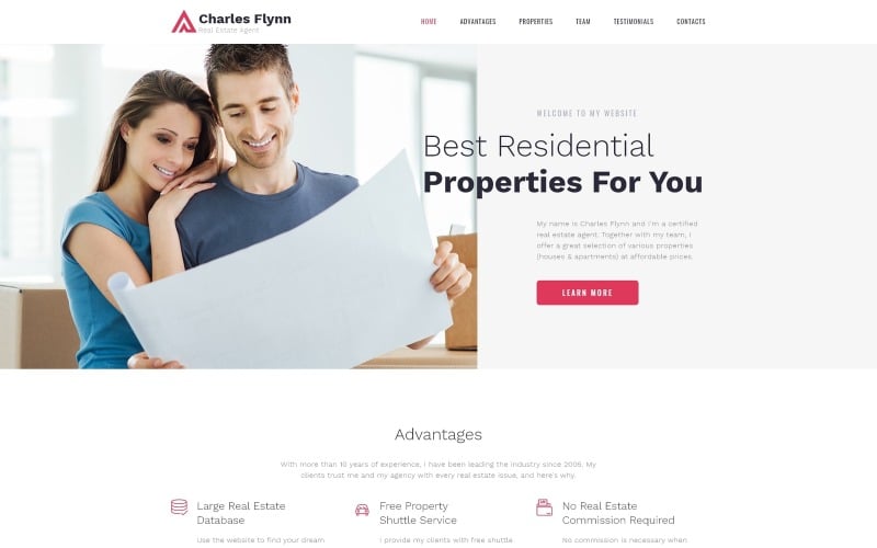 charles flynn real estate agency clean html landing page template original