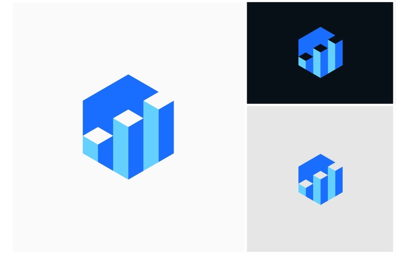 chart data hexagon geometric logo original