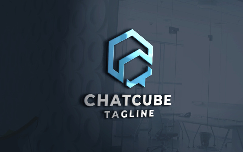 chat cube pro logo template original