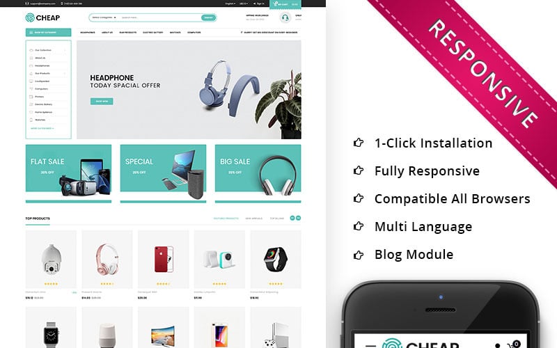cheap electronic prestashop theme original