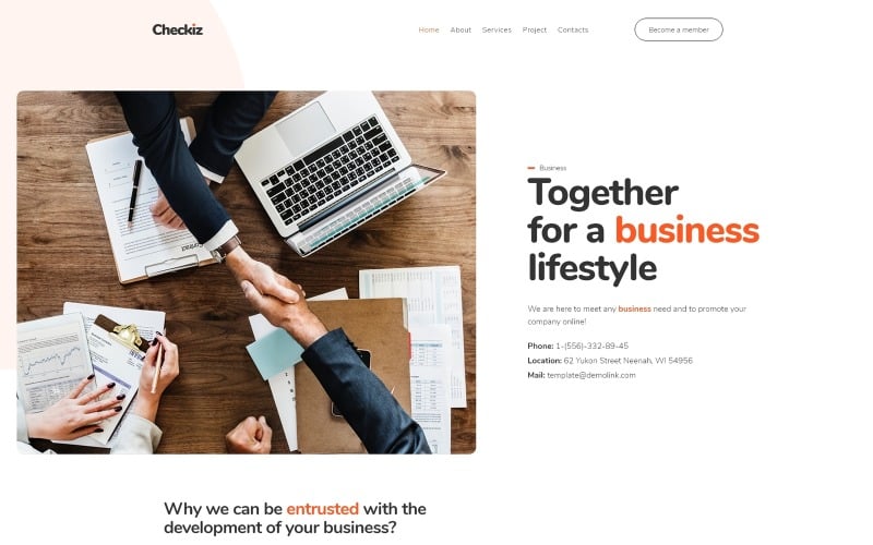 checkiz business marketing wordpress elementor theme original