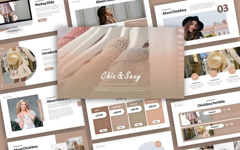 chicampsexy fashion presentation powerpoint template original