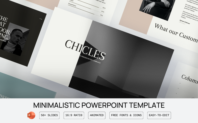 chicles minimalistic powerpoint template original