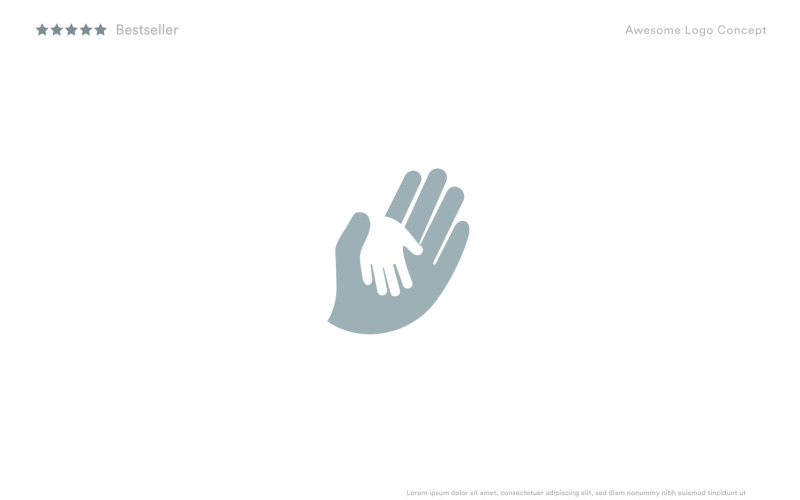 child hand in father or mother hand family logo template original