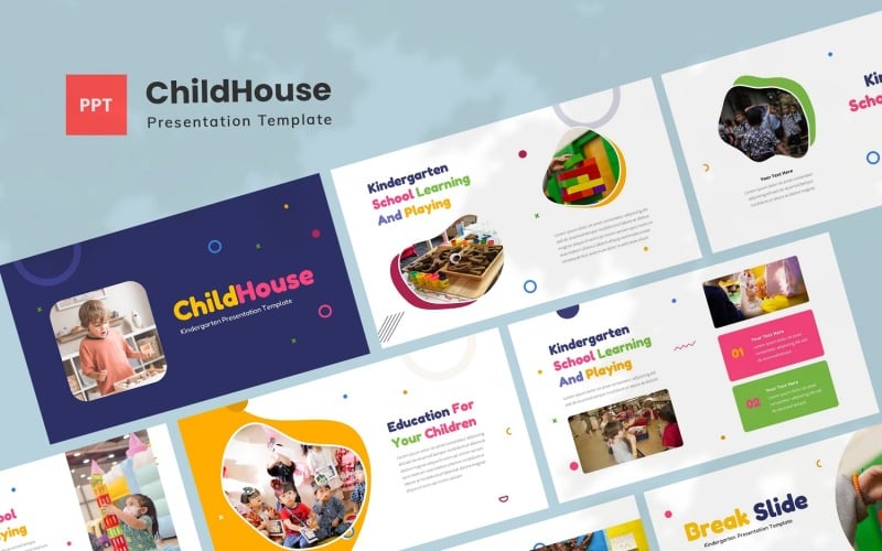 childhouse kindergarten powerpoint template original