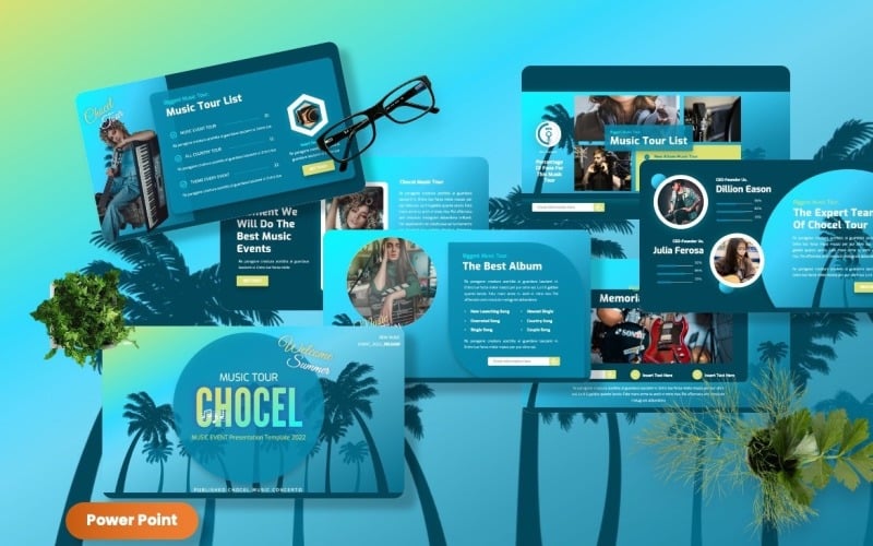 chocel music events powerpoint template original