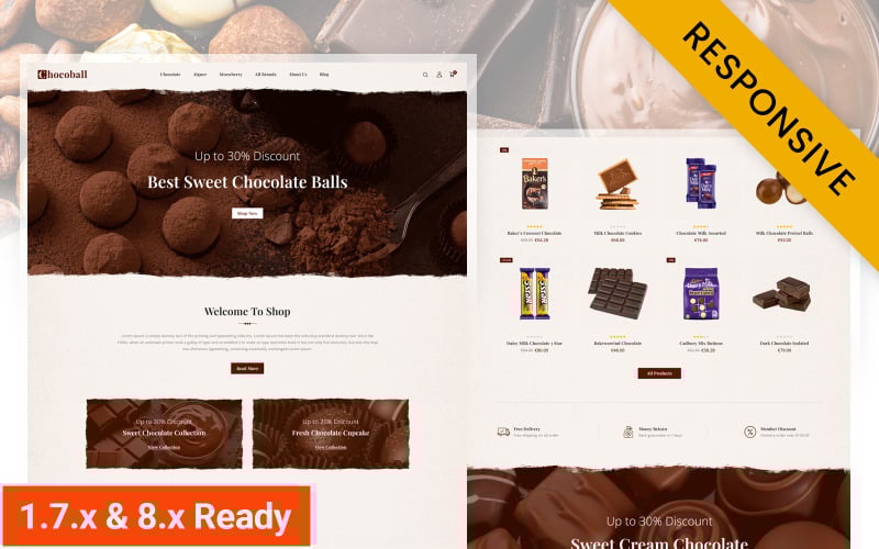 chocoball chocolate bakery amp food store prestashop responsive theme original