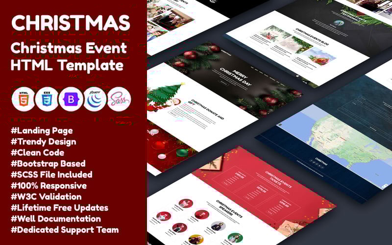 christmas christmas events landing page html template original