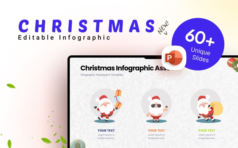 christmas slide infographic presentation template original