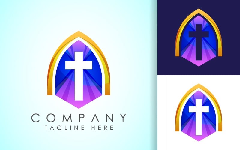 church colorful logo the cross of jesus original