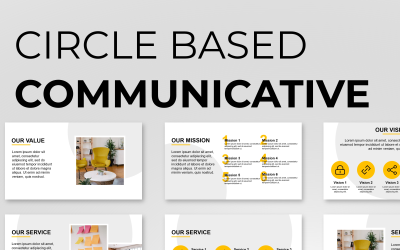 circle based minimalist presentation powerpoint template original