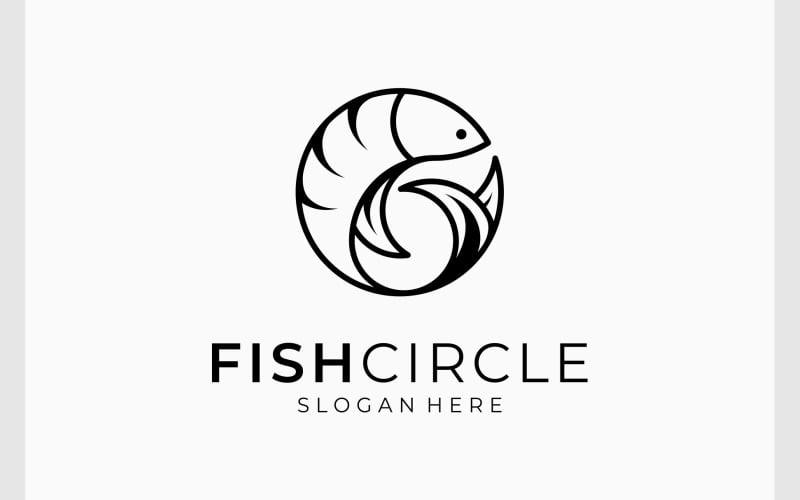 circle fish aquarium logo original