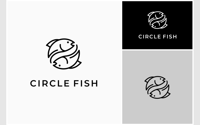 circle fish symmetry logo original