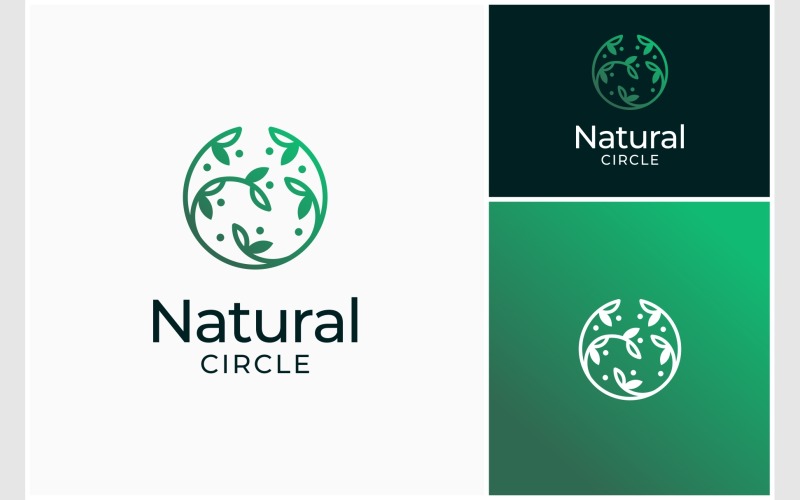circle leaf nature floral logo original