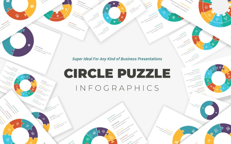 circle puzzle powerpoint infographics template original