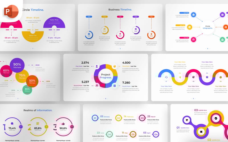 circle timeline powerpoint infographic template original