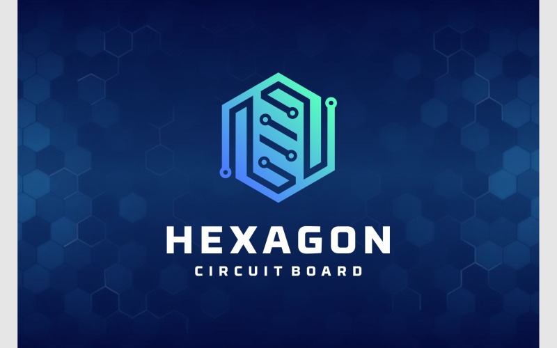 circuit board technology hexagon logo original