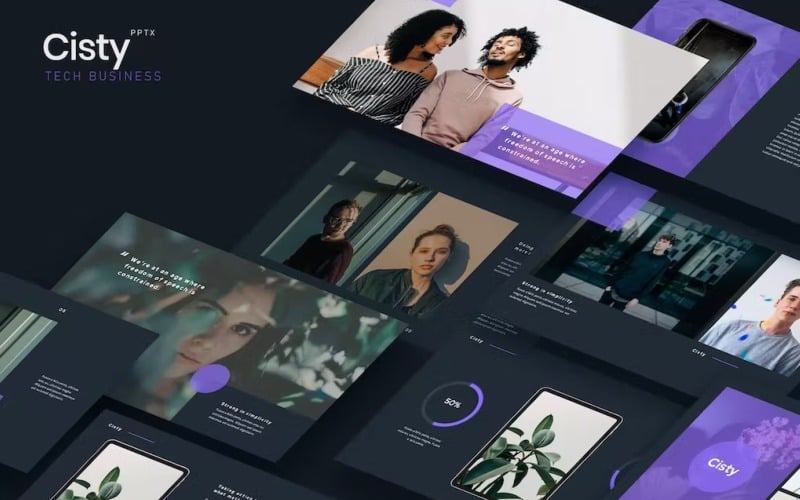 cisty tech business powerpoint template original