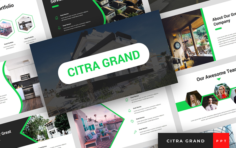 citra grand real estate presentation powerpoint template original