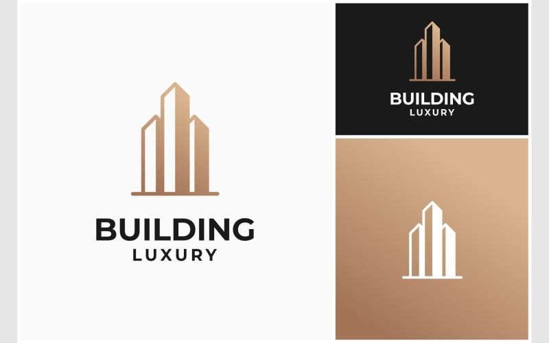 city building apartment gold luxury logo original