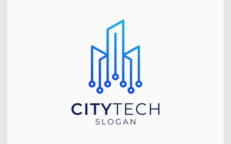 city tech futuristic logo original