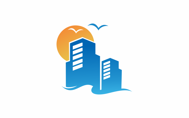 city waves logo template original