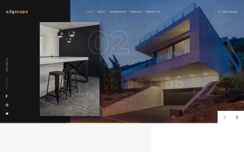 cityscape construction company design landing page template original