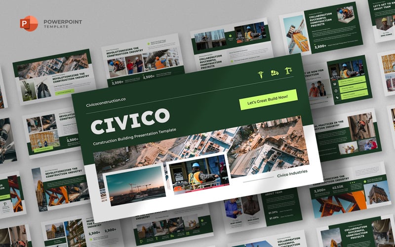 civico construction amp engineering powerpoint template original