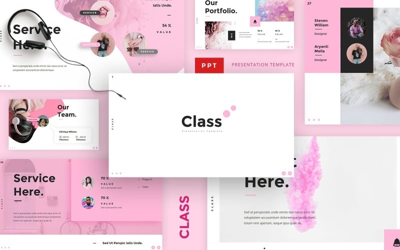 class beauty fashion powerpoint template original