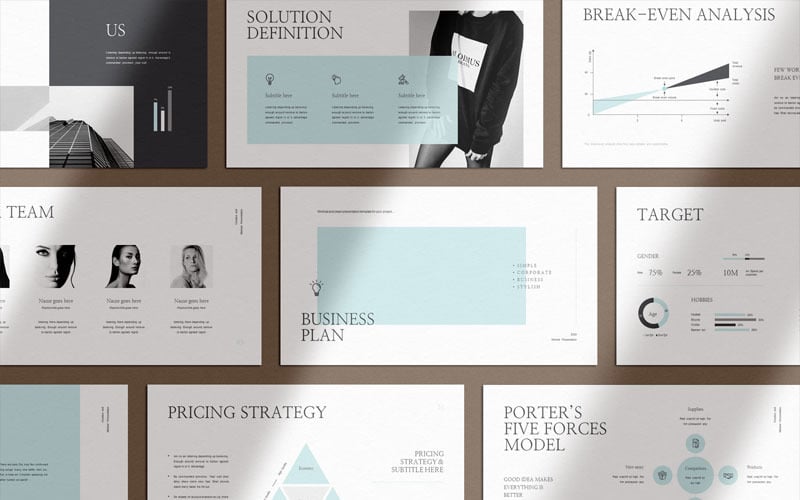 clean and clear business plan powerpoint template original